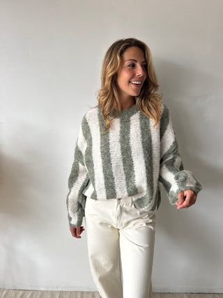 Olive striped knit