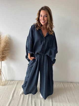 Navy vichy set
