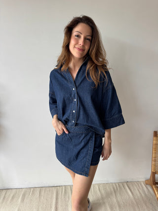 Dark blue denim summer set