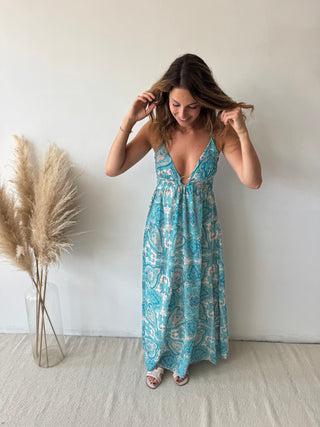 Turqoise bohemian dress