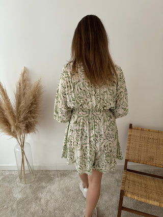 Green leaves playsuit