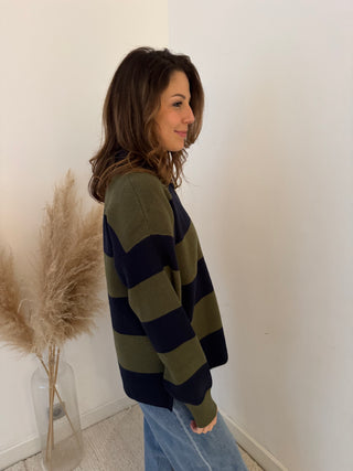 Navy green boyfriend sweater