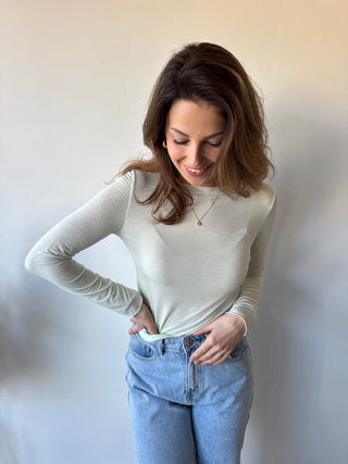 Soft cashmere light mint top