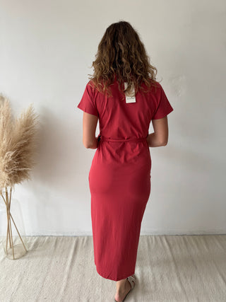 Terracotta knot split dress