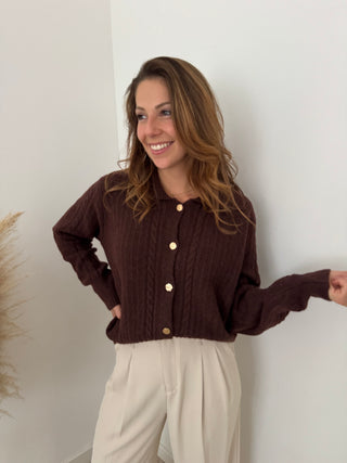 Pretty details brown knit