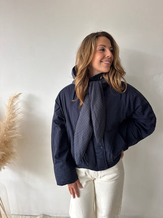 Navy scarf jacket