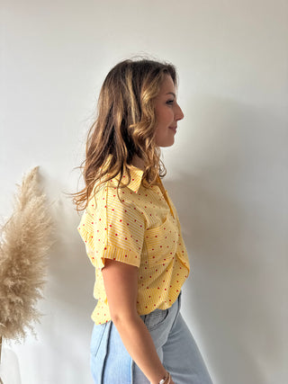Red hearts yellow shirt