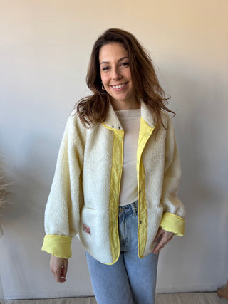 Yellow reversible teddy jacket