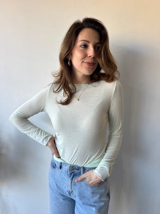 Soft cashmere light mint top