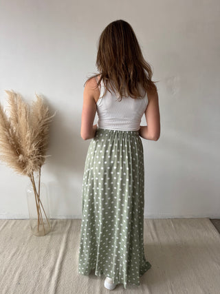 Green polka dots skirt