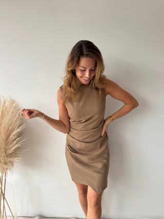 Camel asymmetric dress