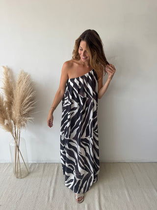 Brown zebra dress