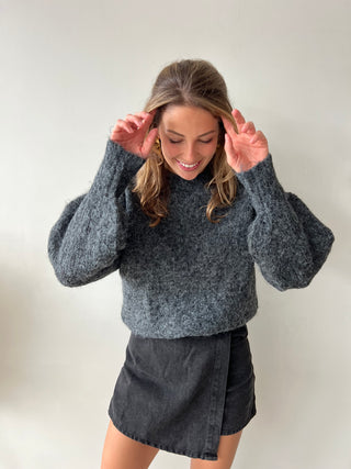 Dark grey autumn knit