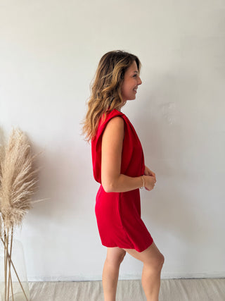 Soft red playsuit