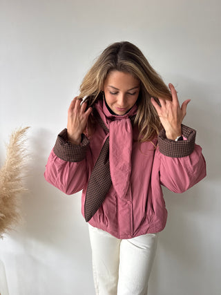 pink scarf jacket