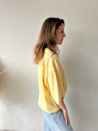 Yellow striped amour t-shirt