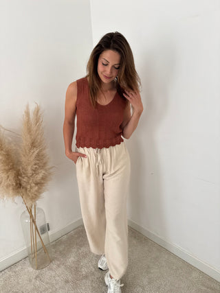 Beige summer pants