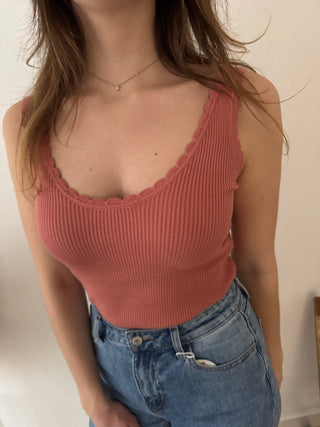 Terracotta ribbed top