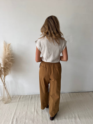 Camel barrel pants