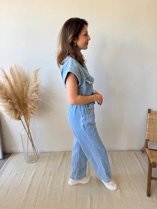 Light denim jumpsuit