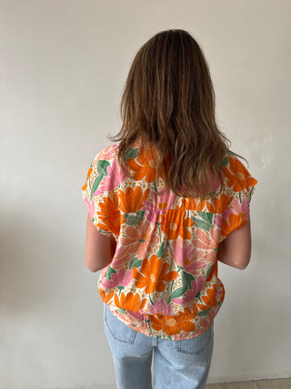 Pink orange blouse