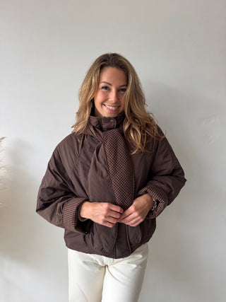 Brown scarf jacket