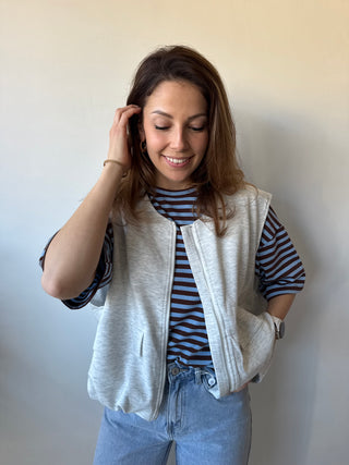 Grey zipper vest