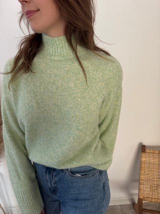 Super soft green turtleneck knit