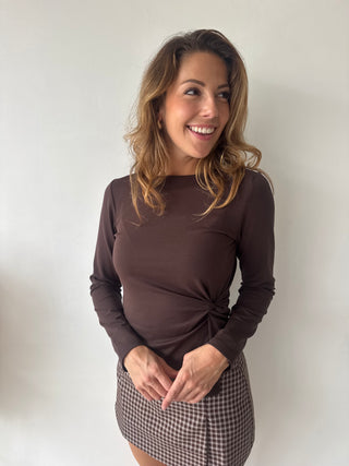 Brown knot top
