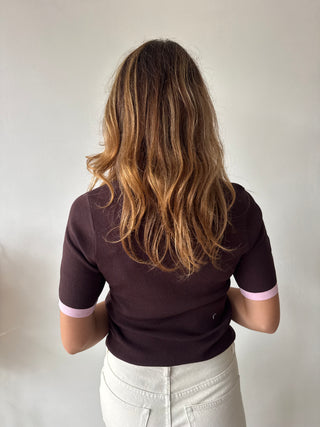 Heart detail brown top