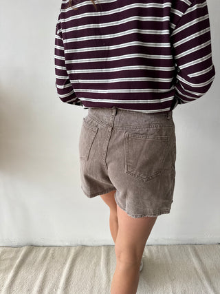 Taupe denim skort