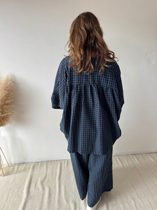 Navy vichy set