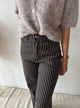 Brown striped pants