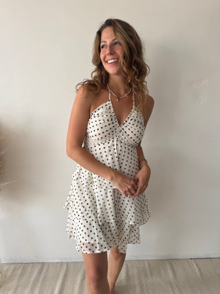 Polka dots ruffled dress