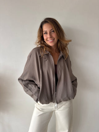 Camel checked jacket