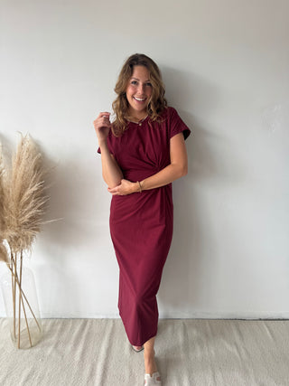 Plum knot t-shirt dress