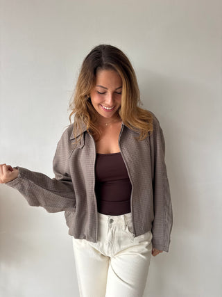 Camel checked jacket