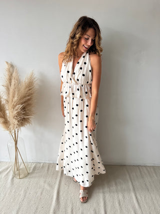 White polka dot set