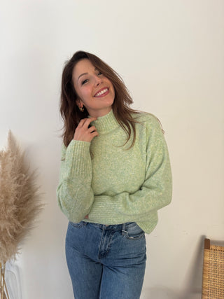 Super soft green turtleneck knit