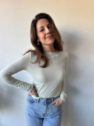 Soft cashmere light mint top