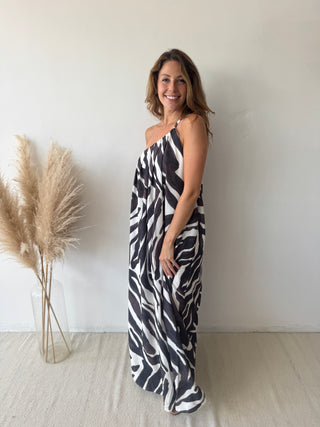 Brown zebra dress
