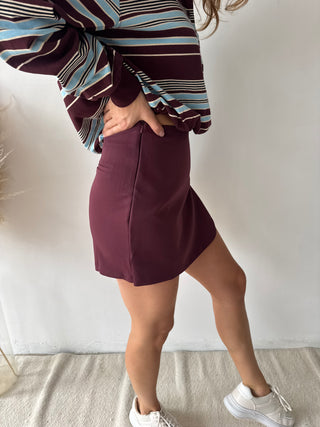 Burgundy skort