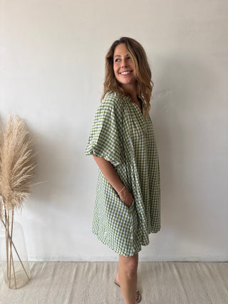 Green vichy dress