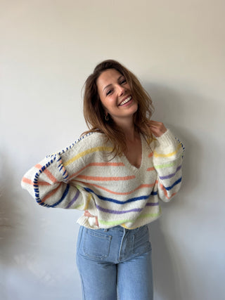 Colorful striped soft knit