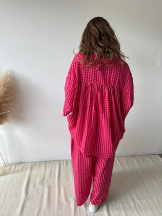 Fuchsia vichy set