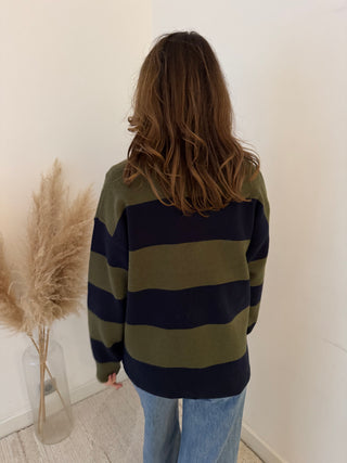 Navy green boyfriend sweater