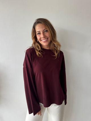 Burgundy knot back longsleeve