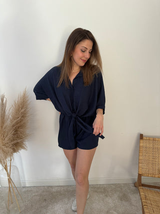 Navy knot playsuit