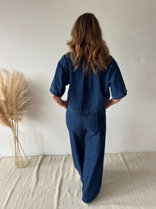 Blue denim co ord set