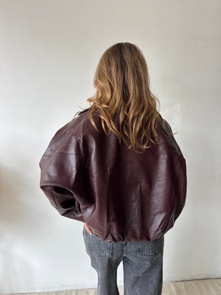 Burgundy leather jacket